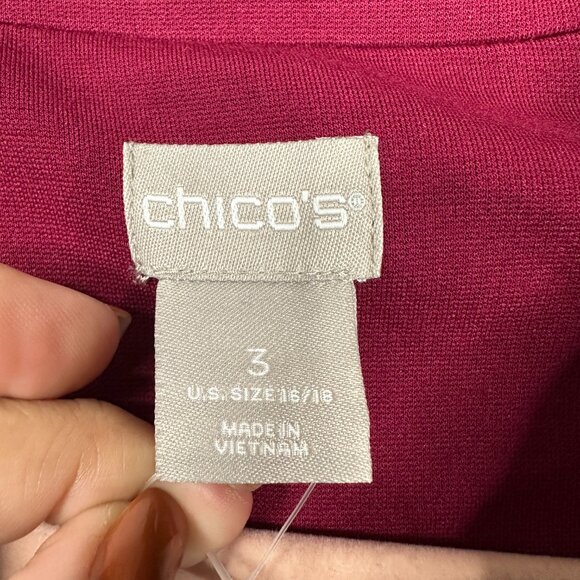 Chico's 16 Stretch Ponte Lined Blazer Jacket Magenta 16 #BAG10 - Picture 4 of 8